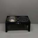 Elevated Dog Bowls, Dog Feeder with 2 Stainless Steel Dishes &1 Slow Feeder Bowl, 5 Heights Adjustable Raised Stand for Medium Large, Food Dishes with Non-Slip Feet (Black)