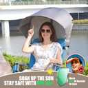 Universal Wind-Resistant Chair Umbrella Canopy, Foldable Portable UPF 50+ Sun Shade Attachment with Adjustable Clamp, Fits Most Beach, Camping, Lawn, Sports, Tanning, Zero Gravity Chairs & Wheelchairs