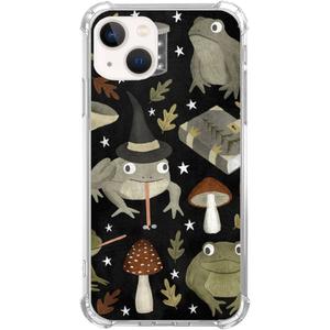 WidofvSpky Frog Witch Case for iPhone 15, Cute Frog with Mushroom Case Compatible with iPhone 15 for Boys Girls and Women, Unique Trendy TPU Bumper Phone Cover Case for iPhone 15