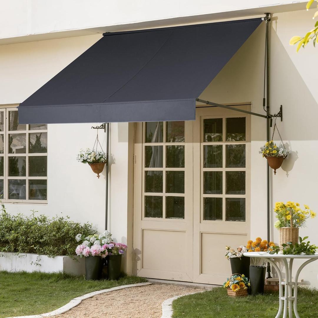 HOMEDEM Gray Canopy, 80 x 110 In, and Metal Frame