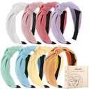 obeoby 8Pcs Girls Headbands, Knotted Headbands for Teen Girls Summer Outdoor Outfit Light Multicolor Series Easter Basket Stuffers Hair Accessories Trendy Stuff