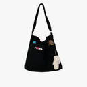 Cotton Canvas Tote Bag,Women Hobo Shoulder Bag Crossbody Handbag with 3 External Pocket,Zipper Closure