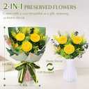 Yastouay Preserved Sunflower Bouquet, Forever Flowers for Delivery, Birthday Gifts for Women, Long-Lasting Fresh Sunflower Bouquet with Vase Gift Box, Forever Flowers for Wife Mothers Day