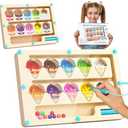 WUEURU Magnetic Color and Number Maze,Montessori Counting Matching Toys,Wooden Color Matching Learning Counting Puzzle Board for Toddlers and Kids Boys Girls Preschoolers 3 4 5 Years Old