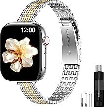 MioHHR Slim Metal Bands Compatible with Apple Watch Band Ultra 2/1 Series 10 9 8 7 SE 6 5 4 3 2 1, Thin Stainless Steel Chain Strap for Women iWatch Band 49mm 46mm 45mm 44mm 42mm 41mm 40mm 38mm