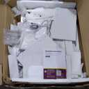 COMHOMA Makeup Vanity Desk with Mirror and Lights, Vanity Table and Chair Set with 5 Drawers and Charging Station, Bedroom Dresser LED Mirror Stepless Dimmable & 3 Color Modes Adjustable, Pure White