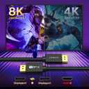 IVANKY 8K DisplayPort 1.4 Cable 3ft, VESA Certified DP to DP Cord 3.3ft, [8K@60Hz, 4K@240Hz, 2K@240Hz], Support HBR3, 32.4Gbps, HDCP 2.2,HDR,Compatible for Gaming Monitor,TV,PC,Laptop,3090 Graphics