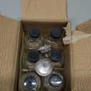 6 Pack, 4 oz Small Clear Glass Bottles with Lids & 2 Stainless Steel Funnels - 120ml Boston Sample Bottle for Potion, Juice, Wellness, Ginger Shots, Whiskey, Liquids - Mini Travel Essential Bottles