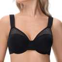 Minimizer Bras for Women Full Coverage Plus Size T-Shirt Bra with Underwire Support for Heavy Breast (Black)