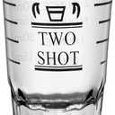 1Pc 2 OZ 2 Features Shot Glasses Measuring cup Liquid Heavy Glass Wine Glass Espresso Shot Glas s Incremental Measurement Heavy 60ML (1, Black)