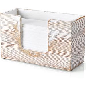 Paper Towel Dispenser Countertop, White Washed Wood Bathroom Paper Towel Holder, Napkin Holder for Kitchen, Countertop Multifold C-Fold, Z-Fold, Trifold Paper Hand Towel Dispenser for Toilet
