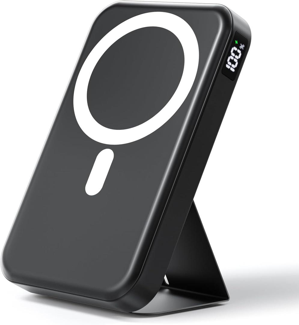 Wireless Power Bank, 10000mAh Foldable Magnetic Portable Charger, USB-C 20W Fast Charging for Magsafe Battery Pack, Compatible for iPhone 17/16/15/14 All Series