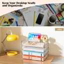 StorBin 4 Trays Paper Organizer Letter Tray, Acrylic Stackable Desk File Organizer, Clear Office Desk Organizer for File Paper, Ipad, Letter, A4 Office File, Books, Notes
