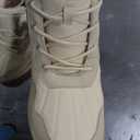 ChayChax Women's Winter Snow Boots with Fur Lined Lightweight Ankle Booties Anti Slip Comfortable Warm Winter Shoes, Beige, Size 40