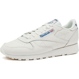 Reebok Men's Classic Leather Sneakers (6.5, Chalk/Vector Blue/Vector Red)