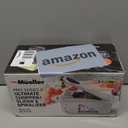 Mueller Pro-Series All-in-One, 12 Blade Mandoline Slicer for Kitchen, Food Chopper, Vegetable Slicer and Spiralizer, Cutter, Dicer, Grater, Kitchen Gadgets Sets with Container, White Sand/Gray