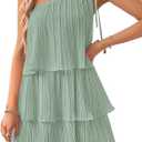 ZESICA Womens 2026 Summer Boho Sleeveless Ruffle Mini Dress, Small