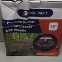 Tool Daily 15 Inch Pressure Washer Surface Cleaner with 3 Wheels, 2 Extension Wands, Surface Cleaner for Pressure Washer Attachment for Concrete, Driveway, Sidewalk, Patio, 3600 PSI