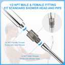 Shower Head Shut Off Value with Handle Lever, 304 Stainless Steel Water Flow Control Value 1/2" NPT Thread, Showerhead Shower Shut Off Adjustable Water Pressure Regulator, Water Saver