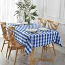 maxmill Checkered Tablecloth Stain Resistant Waterproof and Wrinkle Resistant Washable Heavy Weight Table Cloth Gingham for Dining Room and Outdoor Use, Rectangle 60 x 120 Inch Blue and White