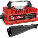 EPOWREY 15 Amp 48 Volt Golf Cart Battery Charger for Yamaha G29 with 3-Pin Leaf Plug Lead Acid for YAMAHA G29
