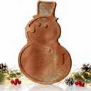 Maxcheck Snowman Christmas Serving Tray Platter Charcuterie Board Christmas Wood Serving Dish Cutting Board Rustic Farmhouse 11.42 x 10.43 Inches Table Plate for Cheese Food Fruit Party