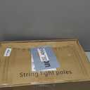 AILBTON 10Ft String Light Poles 4 Pack,Light Poles for Outside Lights,Outdoor with Fence Brackets Hanging Lights,Metal Stand Deck Patio Backyard