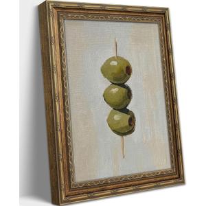 Gold Framed Wall Art Vintage Dirty Martini Olives Wall Art Retro Green Olives Cocktail Bar Cart Wall Decor Picture Summer Trendy Minimalist Kitchen Poster Print for Living Room Dining Room 9x11in