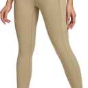 baleaf Women's High Waist Leggings with Pocket Hiking Pants Tummy Control 3 Pocket for Athletic Outdoor Running (Tannin), M