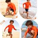 UNIFACO UPF 50+ Little Boys Long Sleeve Rash Guard Swim Shirt Premium Sun Shirt for 1-8 Years (A-vibrant Orange)