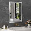Amorho 24x36 Inch Bathroom Mirror Silver, Thick Metal Framed Wall Mirrors for Over Sink, Brushed Nickel Mirror Perfect for Bedroom, Living Room, Entryway, Rectangle (Horizontal/Vertical).
