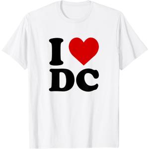 I Love DC Heart T-Shirt, White, M