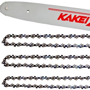 KAKEI 18 Inch Chainsaw Bar& Chain Combo .325" Pitch .050" Gauge, 72 Drive Links (3 Chains+ 1 Bar)