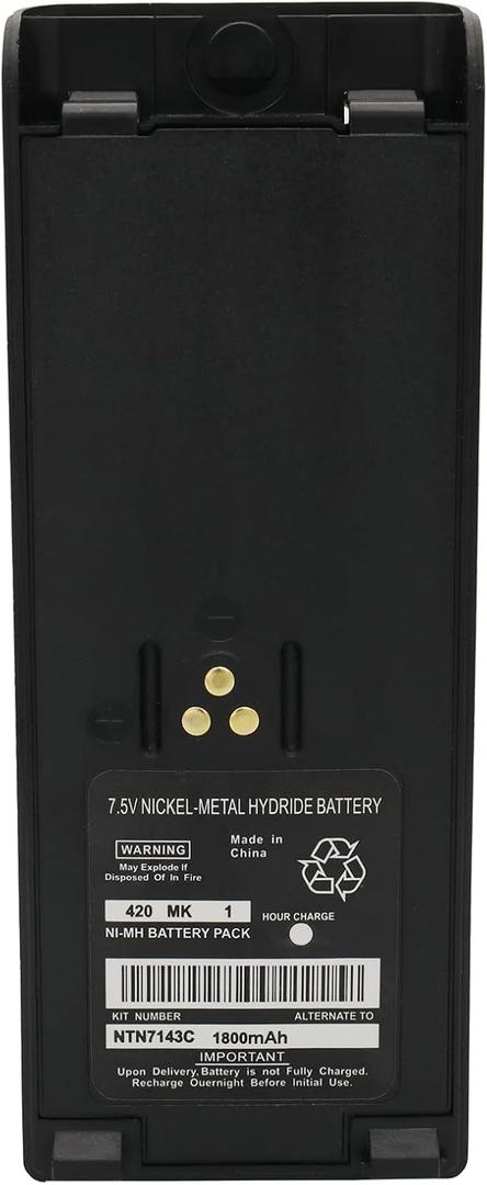 1800mAh Replacement NI-MH Battery + Belt Clip for Motorola GP900 GP1200 GP2010 GP2013 HT1000 HT6000 MT2000 MT2100 MTS2000 MTX838 MTX8000 MTX9000 MTX-LS MTZ2000 PTX1200 JT1000 Radios