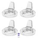 Spout Sippy Nipples for Lansinoh Baby Bottles, Transition Cup Food Grade Silicone Soft Nipple 6m+, Pack of 4