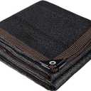 winemana 70% Black Shade Cloth, 12 x 6 FT Durable Mesh Tarp with Grommets, Resistant Garden Sun Shade Netting with Taped Edge for Plant Cover, Greenhouse, Patio, Tomatoes, Chicken Coop, Barn Kennel