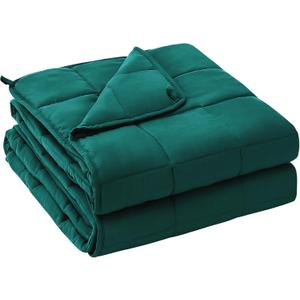 yescool Weighted Blanket for Adults (20 lbs, 60 x 80, Dark Green) Cooling Heavy Blanket for Sleeping Perfect for 190-210 lbs, Queen Size Breathable Blanket with Premium Glass Bead, Machine Washable