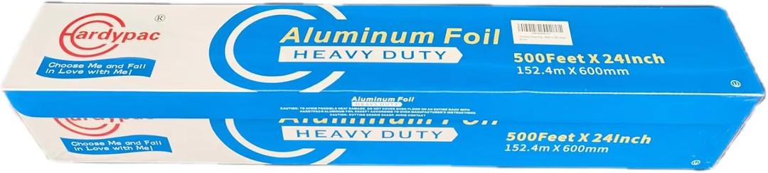 24 Inch Extra Wide Heavy Duty Aluminum Foil Roll, 23 Micron Thick,1000SQFT, 24 Inch Width x 500 Feet Length, Heavy Duty Aluminum Foil for Commercial, industrial, catering, baking, cooking grill, bbq