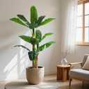5ft Extra Tall Artificial Banana Tree, Fake Banana Leaf Plant with 12 Faux Banana Leaves, Perfect for Home Indoor Outdoor Patio Office Tropical Decor