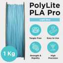 Polymaker PLA PRO Filament 1.75mm 1kg, Tough & High Rigidity Light Blue 3D Printing Filament, PolyLite PLA PRO 3D Printer Filament 1.75mm, Print with Most 3D Printers
