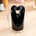 Gomakren Upright Spoon Rest, Standing Spoon Rest for Stove Top, 6 Inch Ladle Holder for Kitchen Counter, Valentines Heart Shaped Heat-Resistant Spatula Holder Cooking Utensil Stand, Black