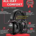 PROHEAR 037 Bluetooth 6.0 Hearing Protection Headphones with Rechargeable 1500mAh Battery, 30dB SNR Safety Noise Reduction Ear Muffs 120H Playtime for Mowing, Workshops, Snowblowing - Black