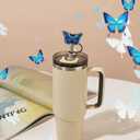 3 x 5Pcs Butterfly Straw Toppers f 9-10mm Straws, Silicone Straw Cover Cap for Stanley Cup Accessories, Purple Pink for Stanley Tumbler 40&30 oz, Reusable Straws Tops Compatible 10mm