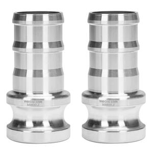 DERPIPE Aluminum PartE Camlock Fitting - 2" Male Cam lock x 2" Hose Shank Type E Cam Groove Hose Quick Disconnects Adapter (Pack of 2)