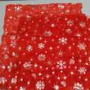 MIULEE Set of 2 Decorative Throw Pillow Covers, Soft Faux Fur Pillow Cases Covers with Silver Snowflake Glitter Printed Cute Pillowcases for Christmas Couch Sofa Bed Girls Room, 16 X 16 Inch, Red