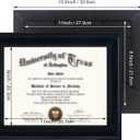 GMFrames Solid Wood Diploma Degree Frame for 8.5x11 Certificates,Black Finish with Intricate Black Rope Detail,UV Protection Acrylic,2 Pack