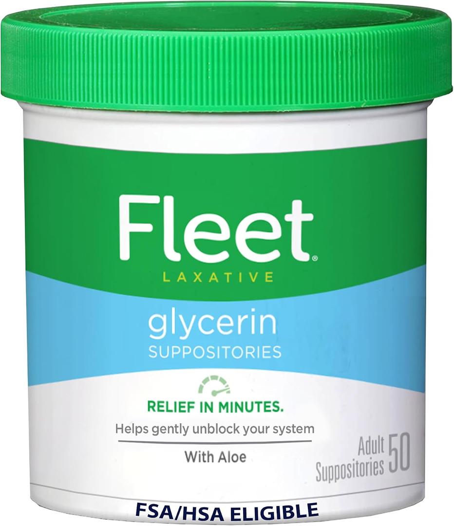 Fleet Glycerin Suppositories for Constipation Relief, 50ct