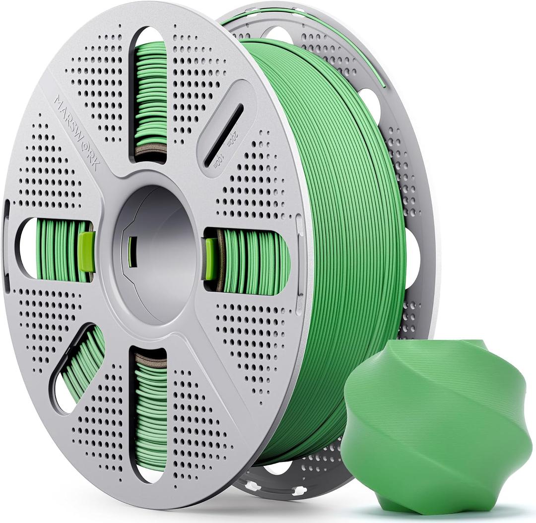 Matte PLA Filament with Quick-Swap Reusable Spool 1kg (2.2lbs), 1.75mm 3D Printing Filament, Compatible with Bambu Lab 3D Printers Grass Green