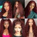 30 Inch 13x6 Reddish Brown Deep Wave Lace Front Wigs Human Hair 200% Density HD Lace Front Wigs Human Hair Pre Plucked Natural Color Glueless Wig 100% Virgin Lace Front Wigs for Women