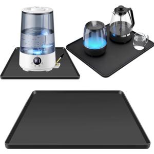 Silicone Drip Mat for Humidifiers, 19x19 Square Raised Edge Drips Tray Compatible with LEVOIT, Dreo, Homvana, Megawise, Vicks Humidifiers, 4L 6L Protects Carpet & Floors from Leaking